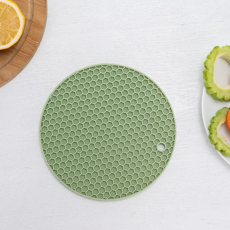 18/14cm Round Silicone Table Mat Extra Thick Placemat Open Cans Honeycomb  Hot Pad Coffee Cup Coaster Creative Kitchen Pot Holder