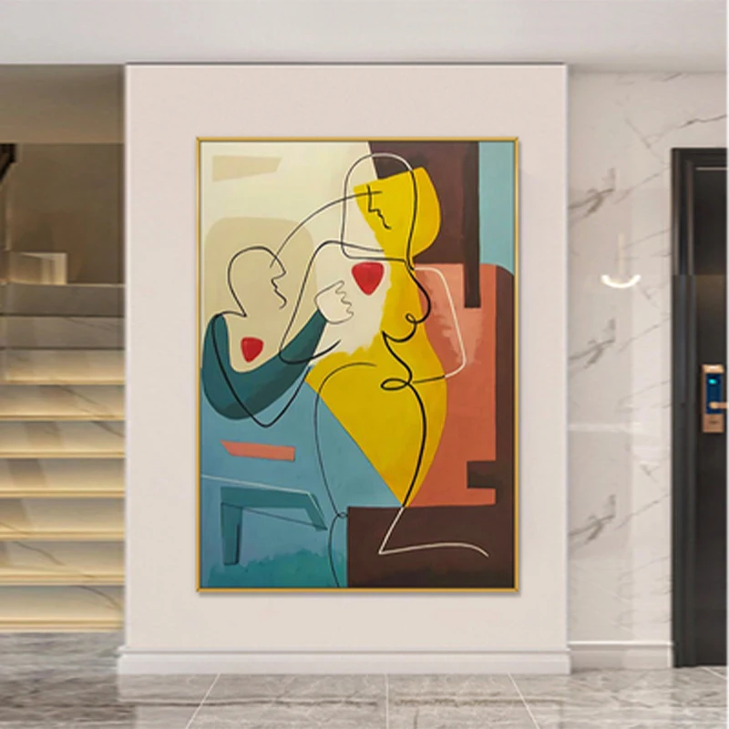 

OuzerQing100% Handmade Copy Picasso Oil Painting On Canvas Modern Abstract Wall Art Pictures For Living Room Decor Home Decorati