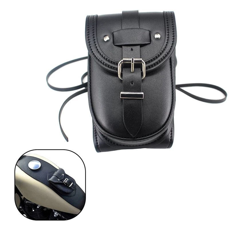 Motorcycle Leather Gas Fuel Tank Cover Panel Pad With Pouch For Harley Sportster Xl883 Xl1200