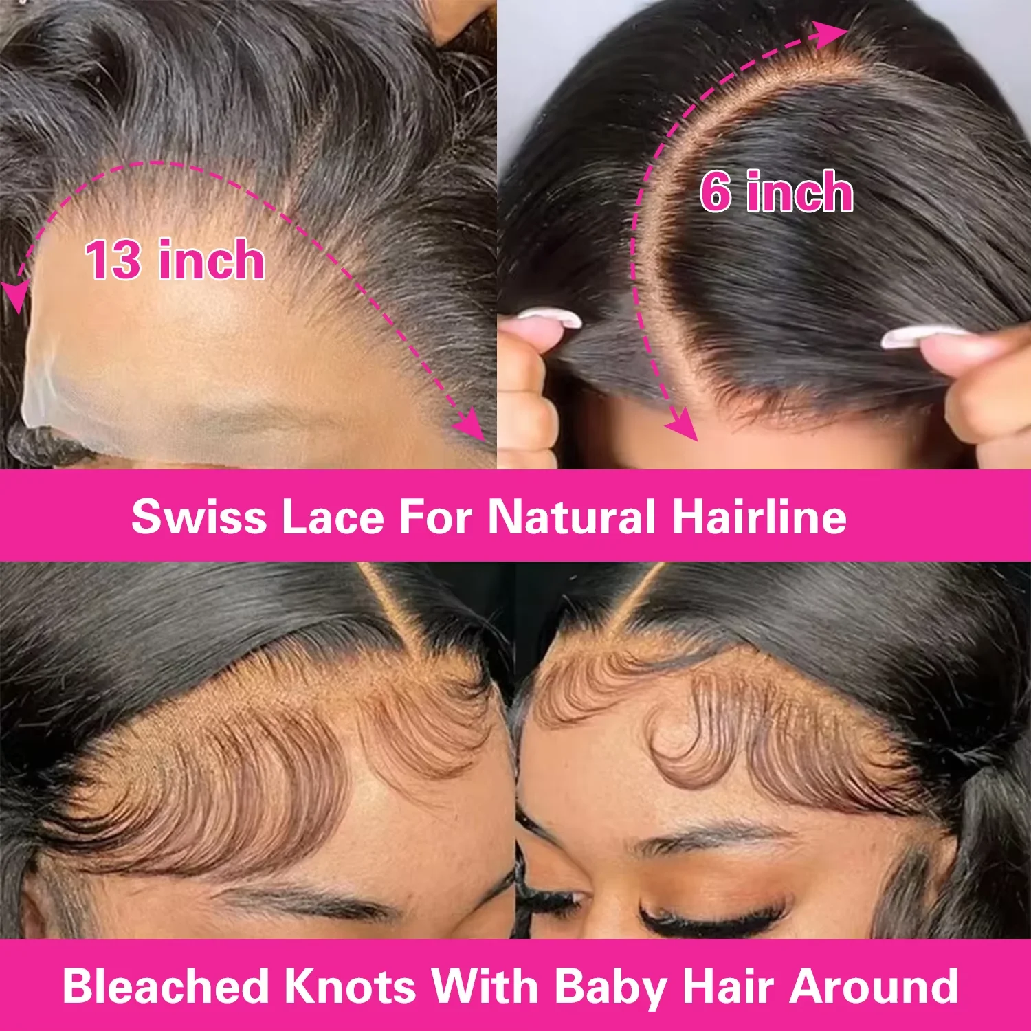 46 Inch Brazilian 13x6 HD Lace Frontal Max-lace Wigs For Women High 220% Density Transparent Body Wave Lace Front Human Hair Wig