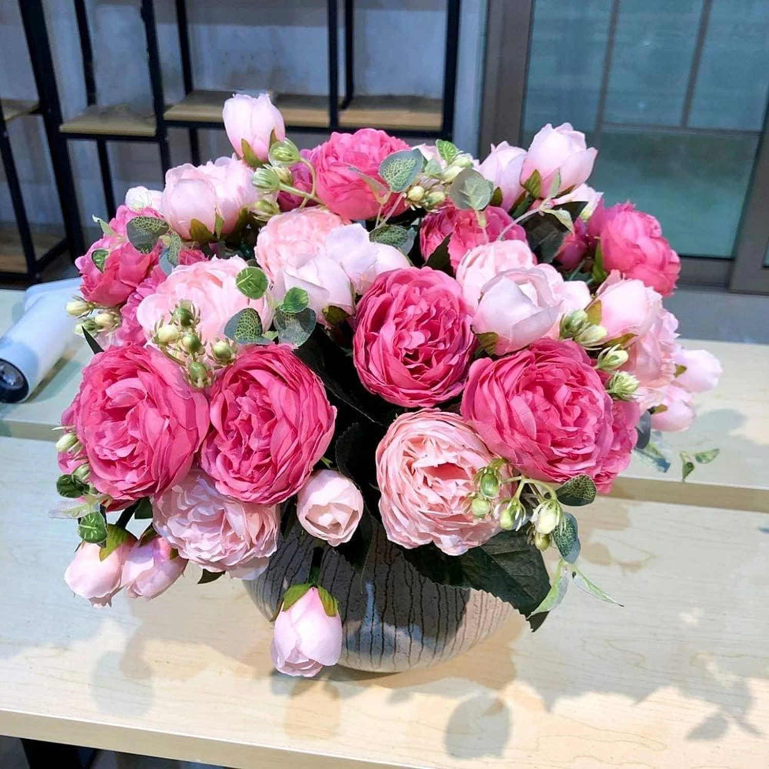 Künstliche Blumen, Rosen, Seidenpfingstrosen, Brautstrauß, Heimdekoration, Tischdekoration, Festival, Hochzeit, Scrapbook, künstliche Pflanzen, DIY-Geschenke, Requisiten