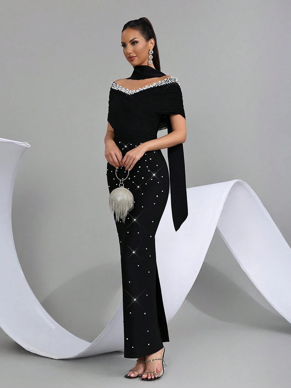 Full-length gown view