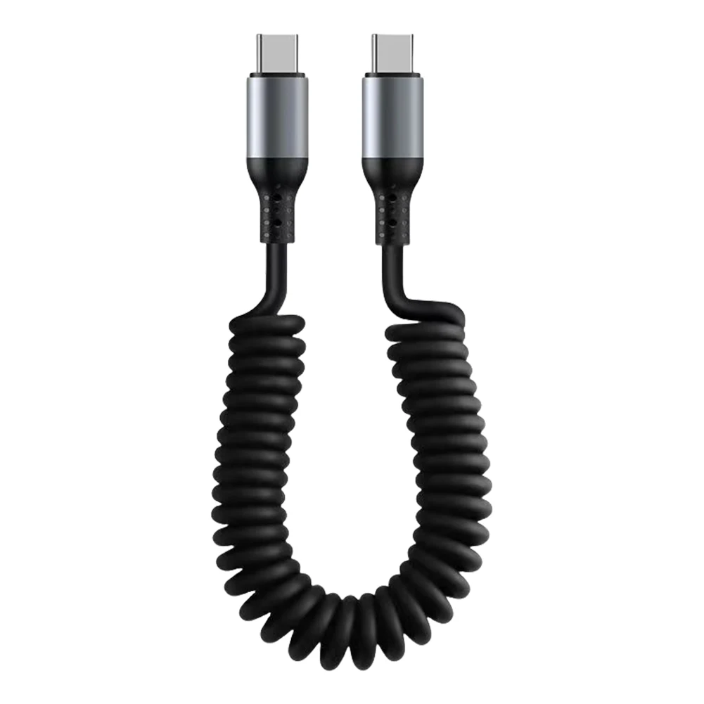 High-Speed 6A USB Type C Spring Telescopic Quick Charger Cable