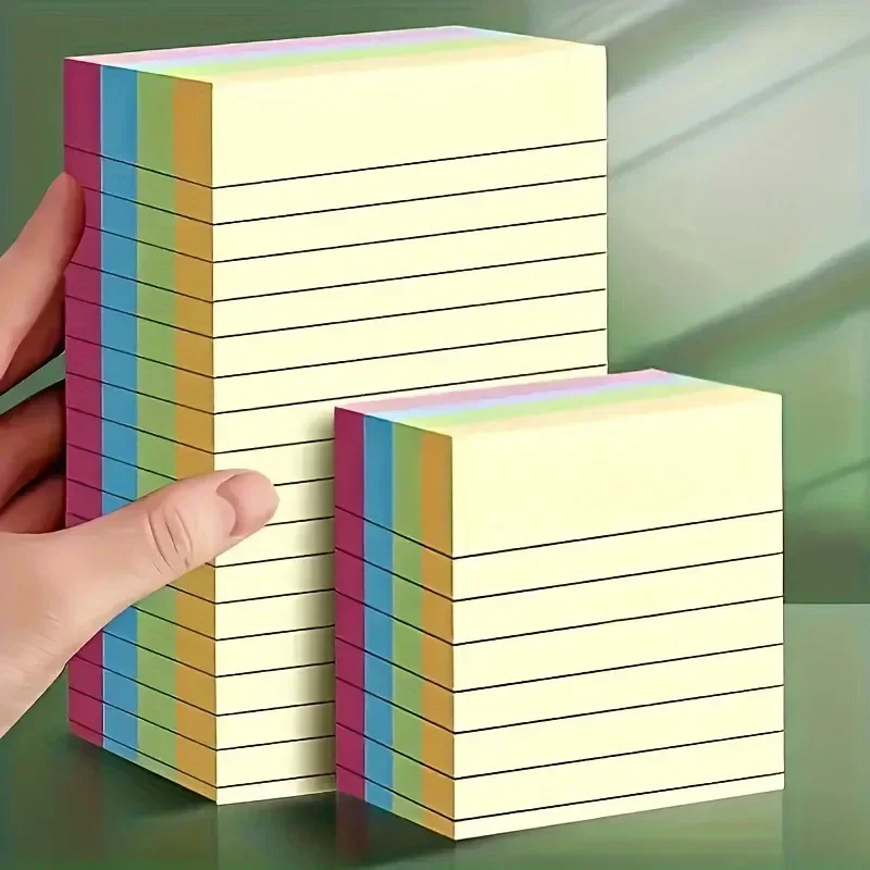 200sheets Line Sticky Notes 4 Colors Portable Student Note Marker Writing Sticky Notes Self-Adhesive Easy To Apply Notepad