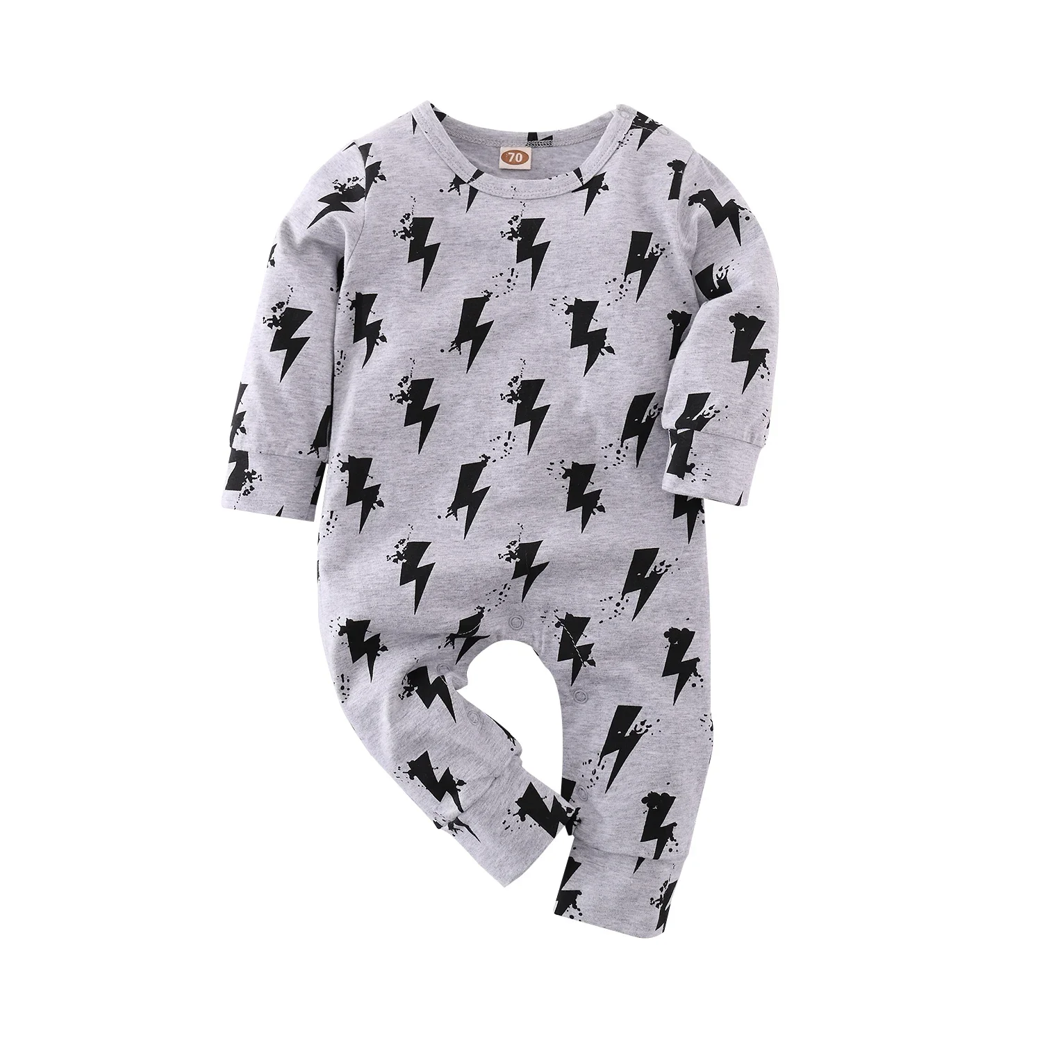 Baby Boy Girl Rompers Long Sleeve Cotton Baby Boy Clothes Lightning Print Fashion Infant Clothing Jumpsuit Autumn 1