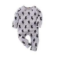 Baby Boy Girl Rompers Long Sleeve Cotton Baby Boy Clothes Lightning Print Fashion Infant Clothing Jumpsuit Autumn 1