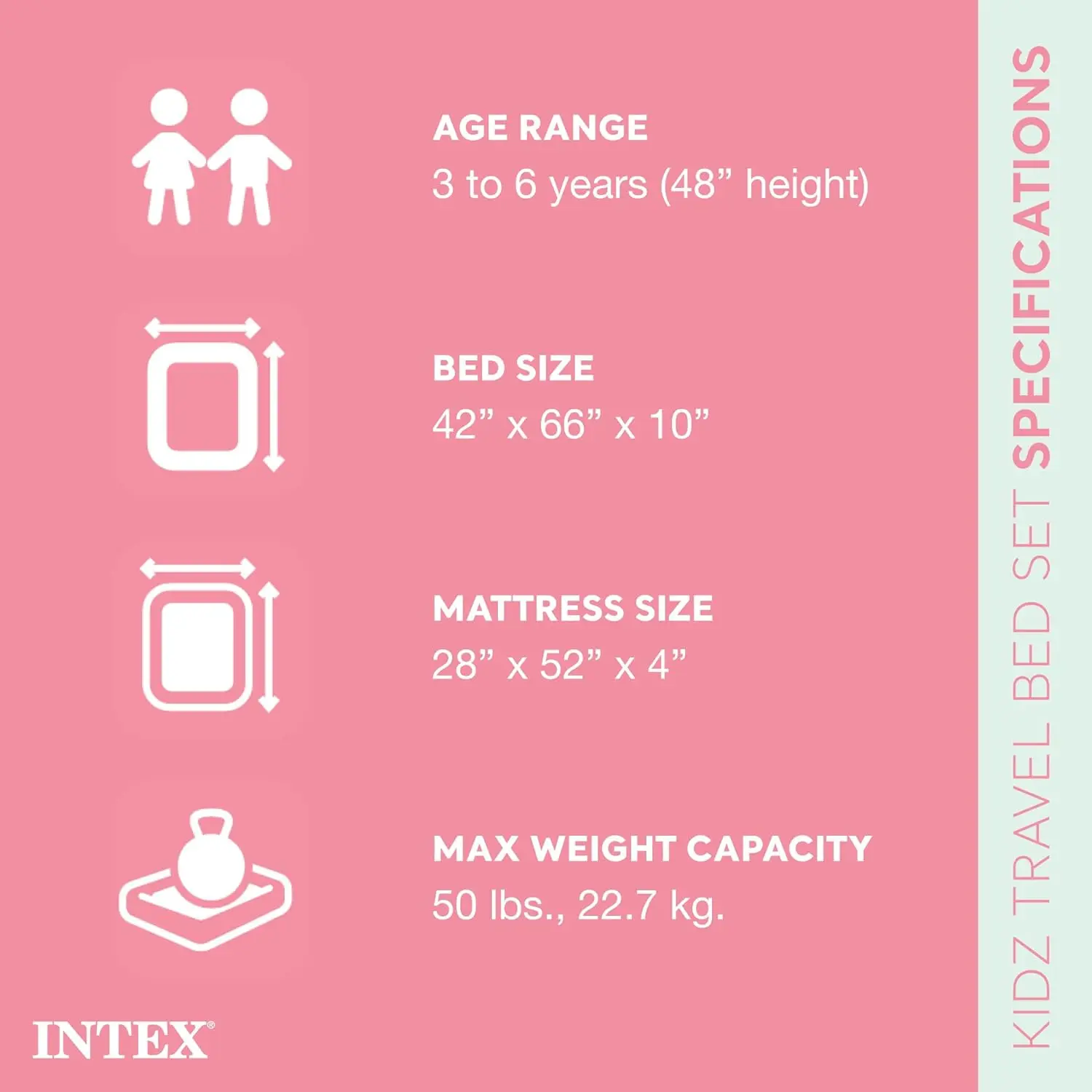 Kids Inflatable Travel Bed with Hand Pump-Portable Air Mattress for Children's Sleep, Camping & Sleepovers