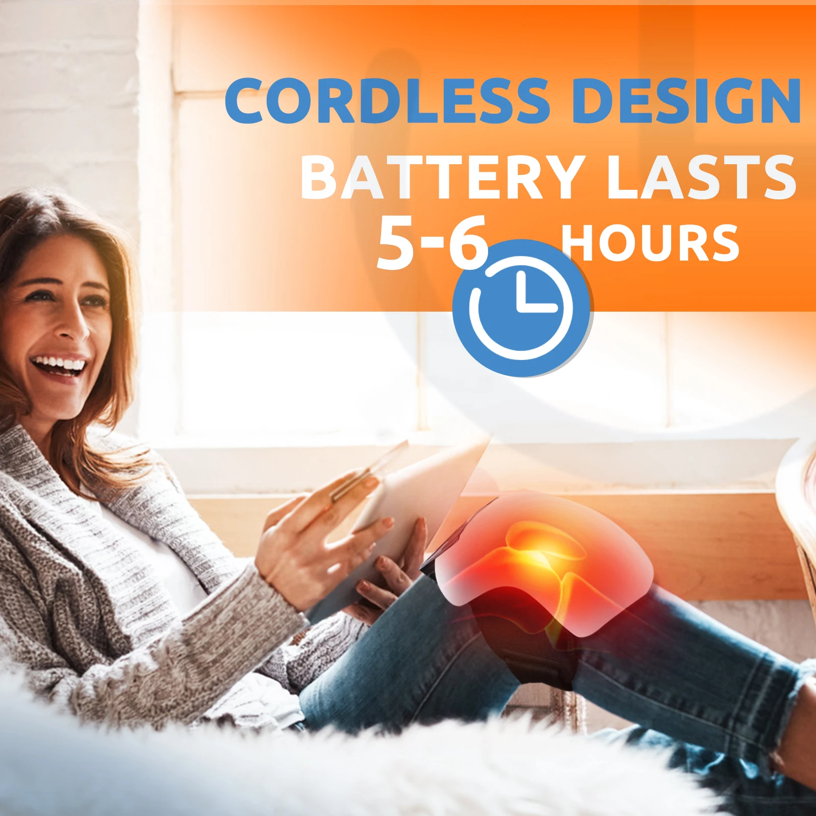 US UK Stock Electric Heating Knee Massager with Air Pressure Vibration for Leg Shoulder Elbow Joint Relief Physical Exerciser