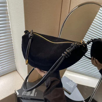 حقيبة كتف نسائية كلاسيكية من جلد الغزال الصناعي مع حزام قابل للتعديل، عصرية، متينة، مثالية للنزهات المسائية غير الرسمية 3