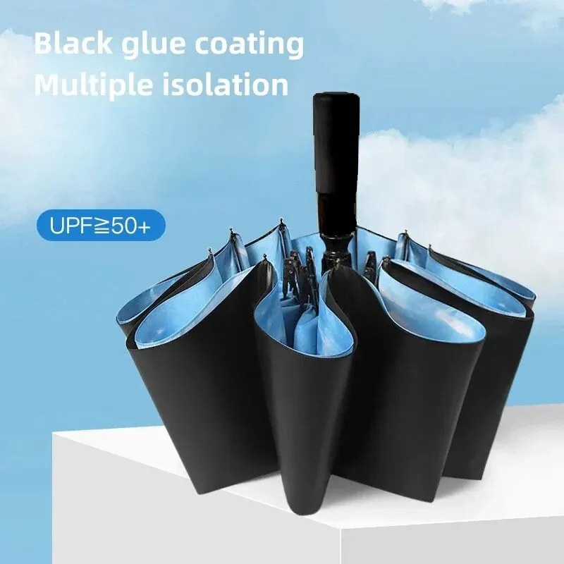 Manual Umbrella Fully Manual Umbrella Female Strong Compact Windproof Uv Resistant Beach Girl Parasol Folding Parasol Men's Women