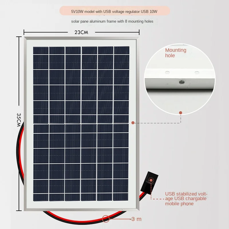 5v10w placa de carregamento do telefone solar 01