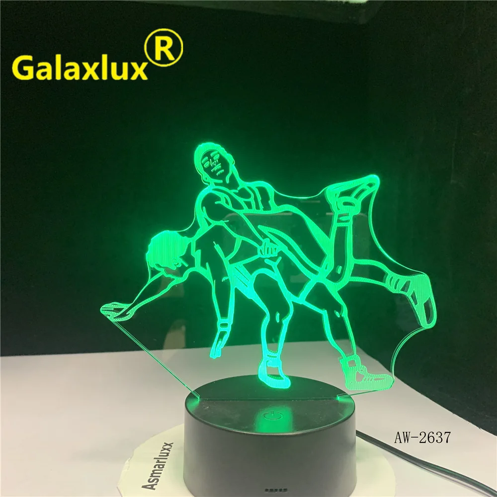 

3D Светодиодная лампа для борьбы с джудо, лампа, ночники, фонари USB, светодиодный стол для офиса, дома, гостиной, декор 2637