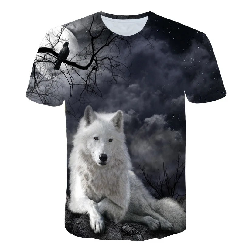 vintage shirts 3-14 Years boys girls animal T-shirts cool Kids wolf Print T Shirt For kids Children Summer Short Sleeve Tops fashion Clothing christmas shirts