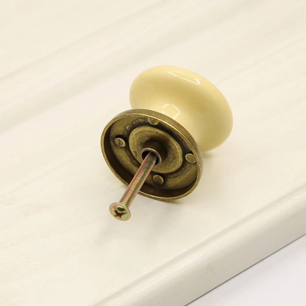 Ceramic Cabinet Knob Light Luxury Zinc Alloy Round Drawer Knobs Hand painted Single Hole Door Pull Handles Wardrobe