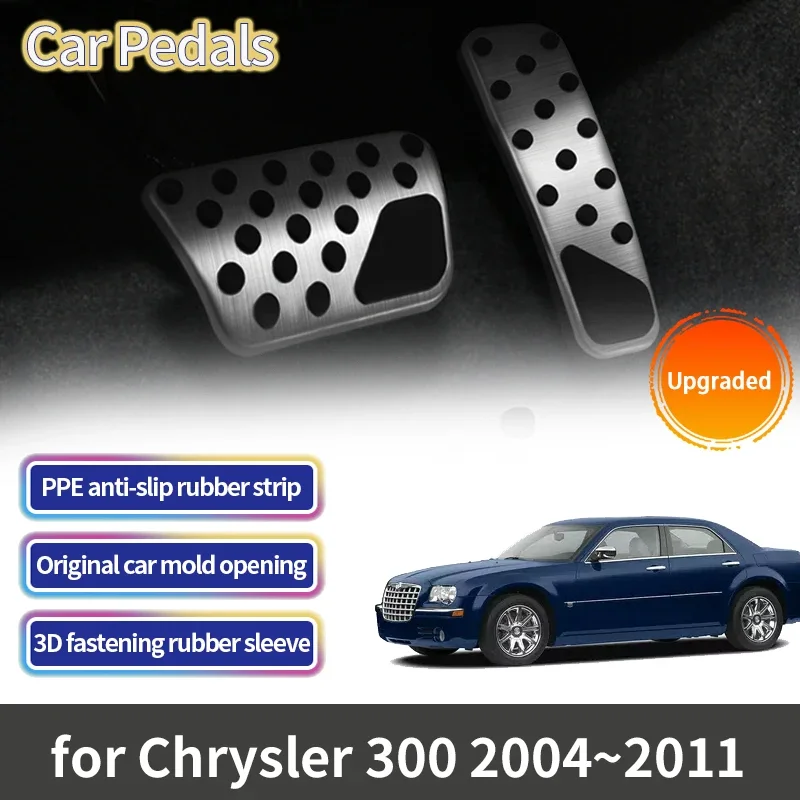 DMLHL Edelstahl Pedale Set - Rutschfeste Gas & Bremse Pedale Für Chrysler 300 2005-2010