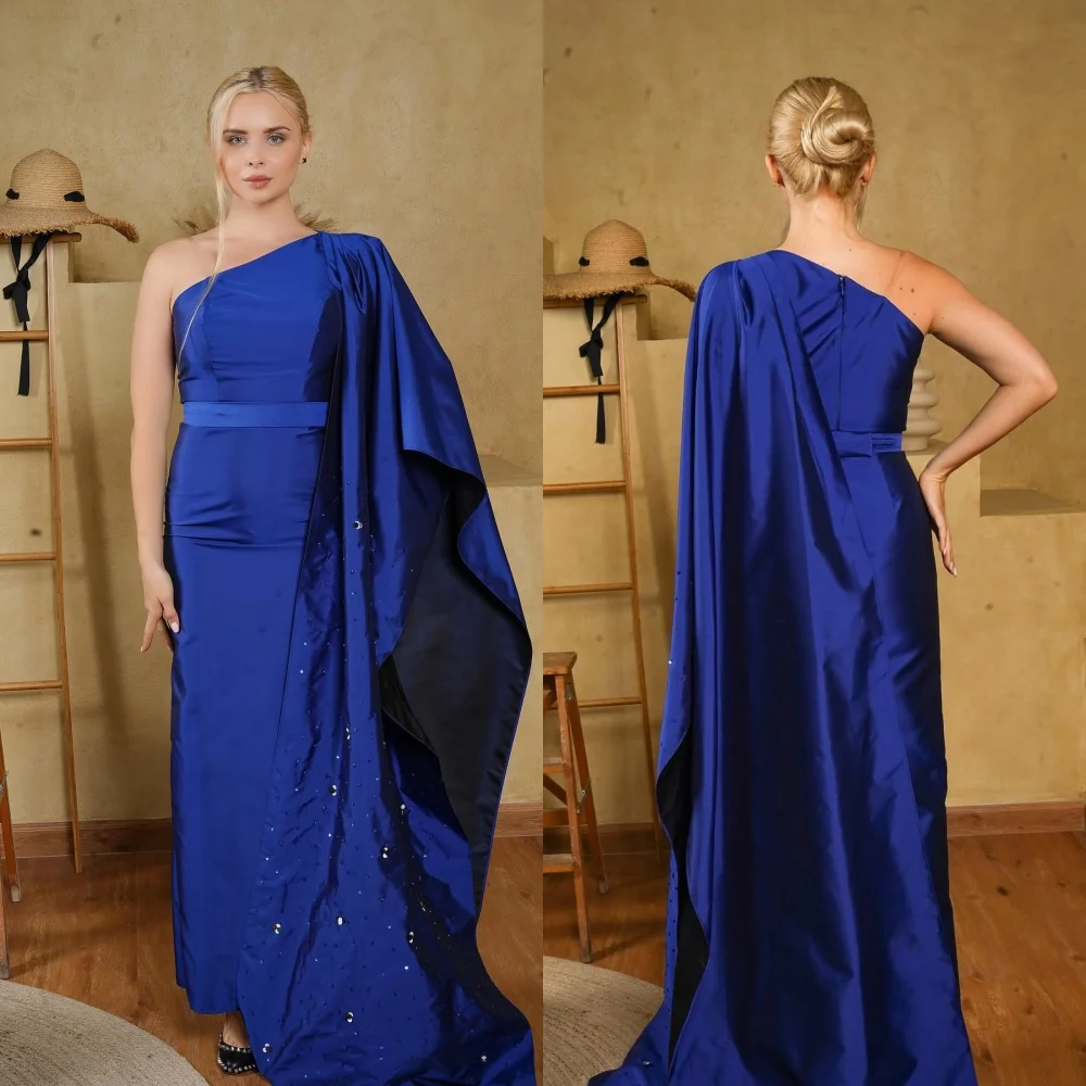 

Ball Dress Evening Jersey Sequined Ruched Homecoming A-line One-shoulder Bespoke Occasion Gown Midi Dresses Saudi Arabia