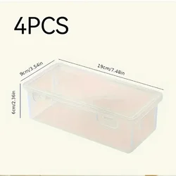 Set of 4 Large Clear Storage Boxes with Lids for Office Supplies and Crafts (4pcsQBH)