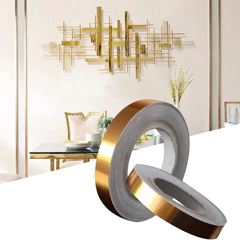 10m/roll Gold Wall Stickers Stainless Steel Strip - 10m/roll Wall