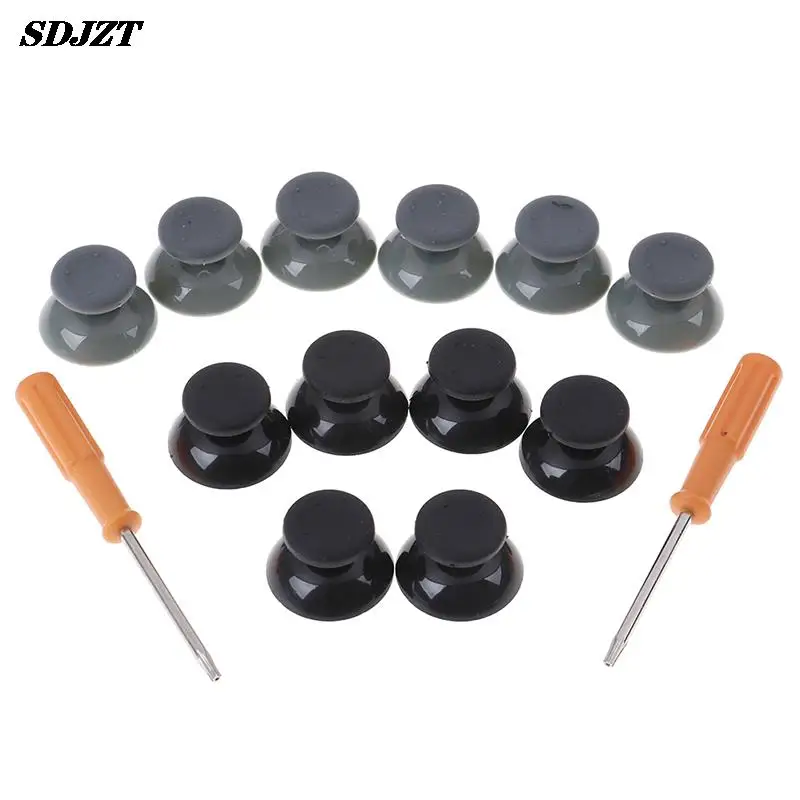7 Pz/Set Nero Grigio 3D Stick Analogico Per Controller Xbox 360 Thumbsticks Caps Per X Box 360 Parti Di Riparazione Gamepad Con Strumento