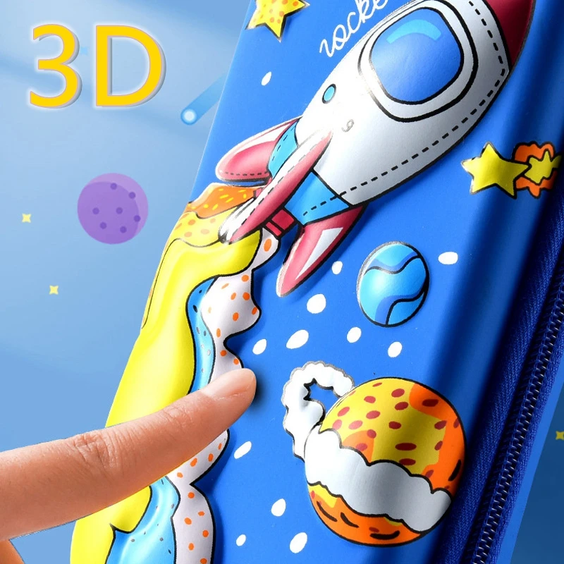Pencil Cases Stationery Box 3D Space Unicorn School Supplies