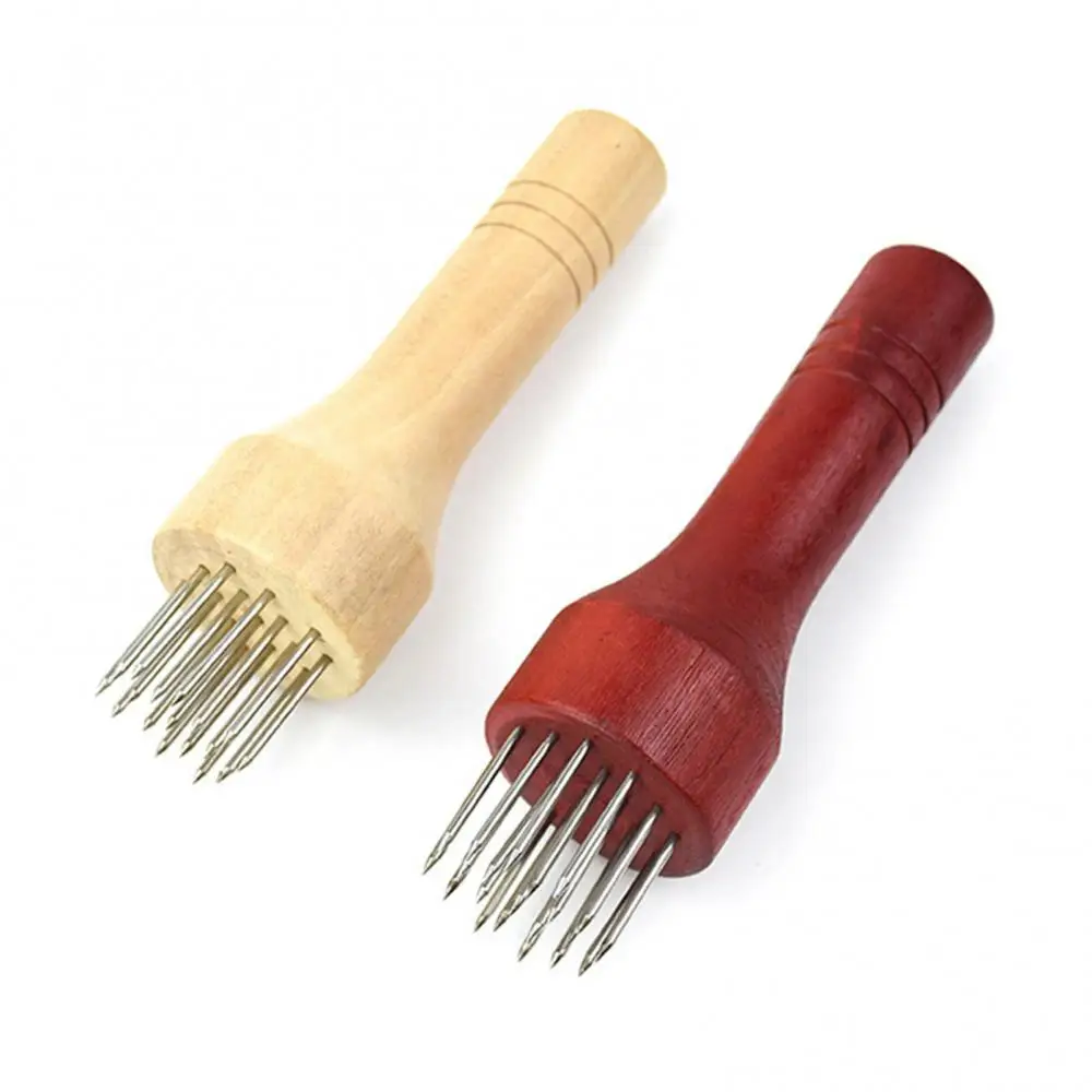 Stainless steel meat needles pounders with wooden handle meat tenderizer for beef steak kitchen tool