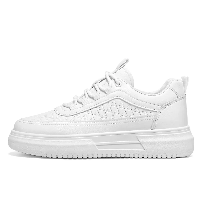 Fashion Men White Shoes All-match Korean Man Casual Sneakers Platform Boys Outdoor Board Shoes Breathable Comfy Sneakers