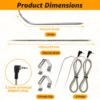 2/4Pcs Replacement Meat Probe 2 Probe Clips Stainless Steel Plug Temperature Probe Precise High Temperature Meat Probe Food 2