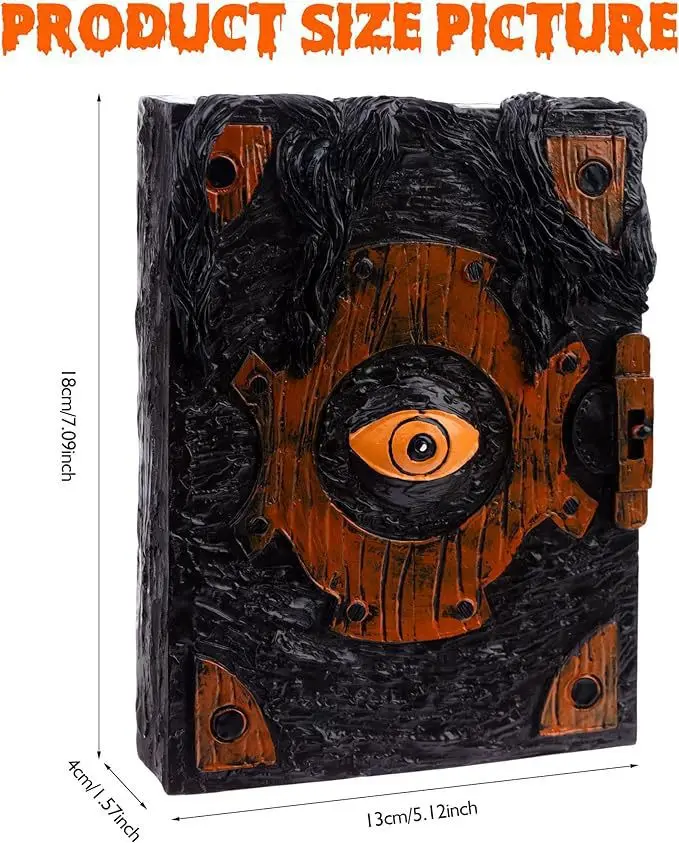 Oddities Notebook Spell Book Witchcraft Curse Demon's Eye Horror Book Halloween Horror Prop Ornaments Yard Home Crafts Decor