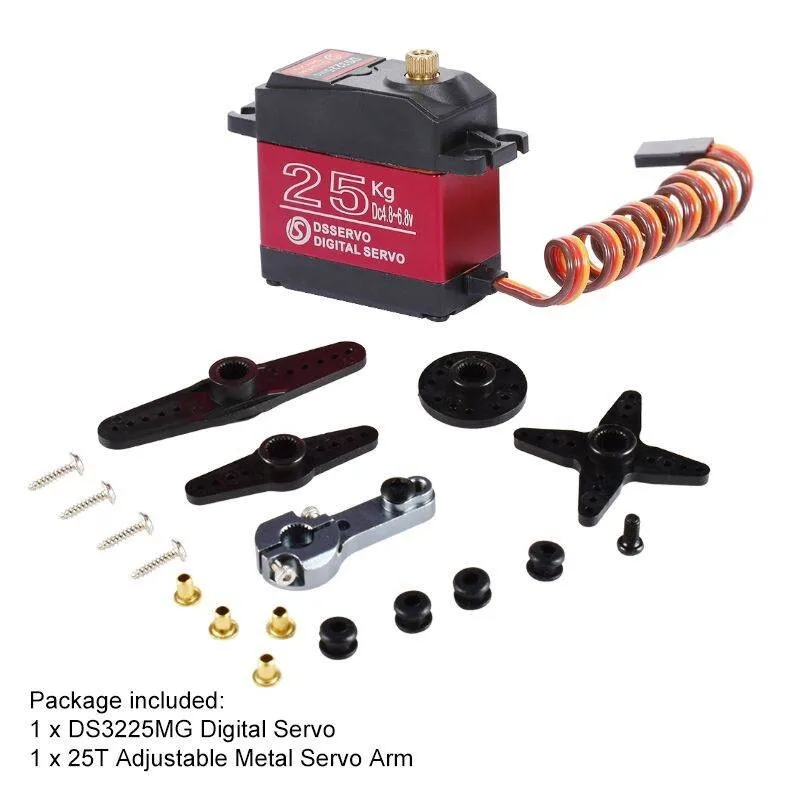 DS3225 Digital Servo 25KG 180° Large Torque Waterproof Servo Motor 25T Adjustable Metal Servo for RC Car Boat Model 3