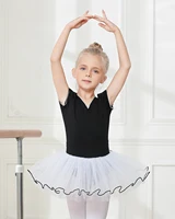 Ballet Tutu Dress Girl Short Sleeve Ballerina Costume Kids Toddler Ballet Outfit Cotton Dance Leotards with Tutu Skirts 1