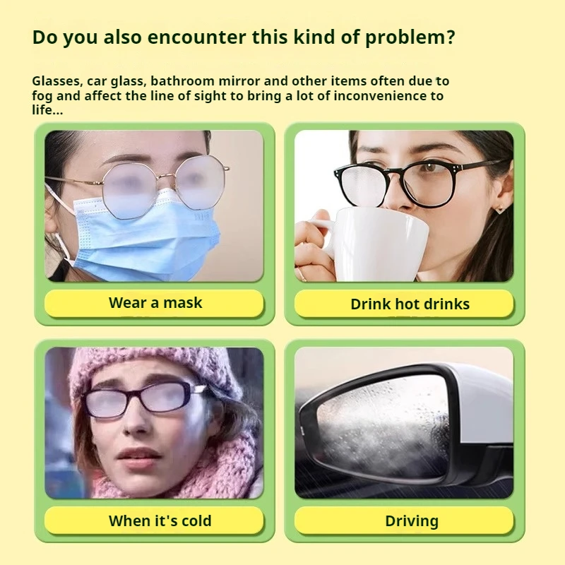 100pcs Disposable Eyeglass Cleaning Pads Quick Drying Lens Wipes Anti-Fog Glasses Wipes Traceless Dust Removal