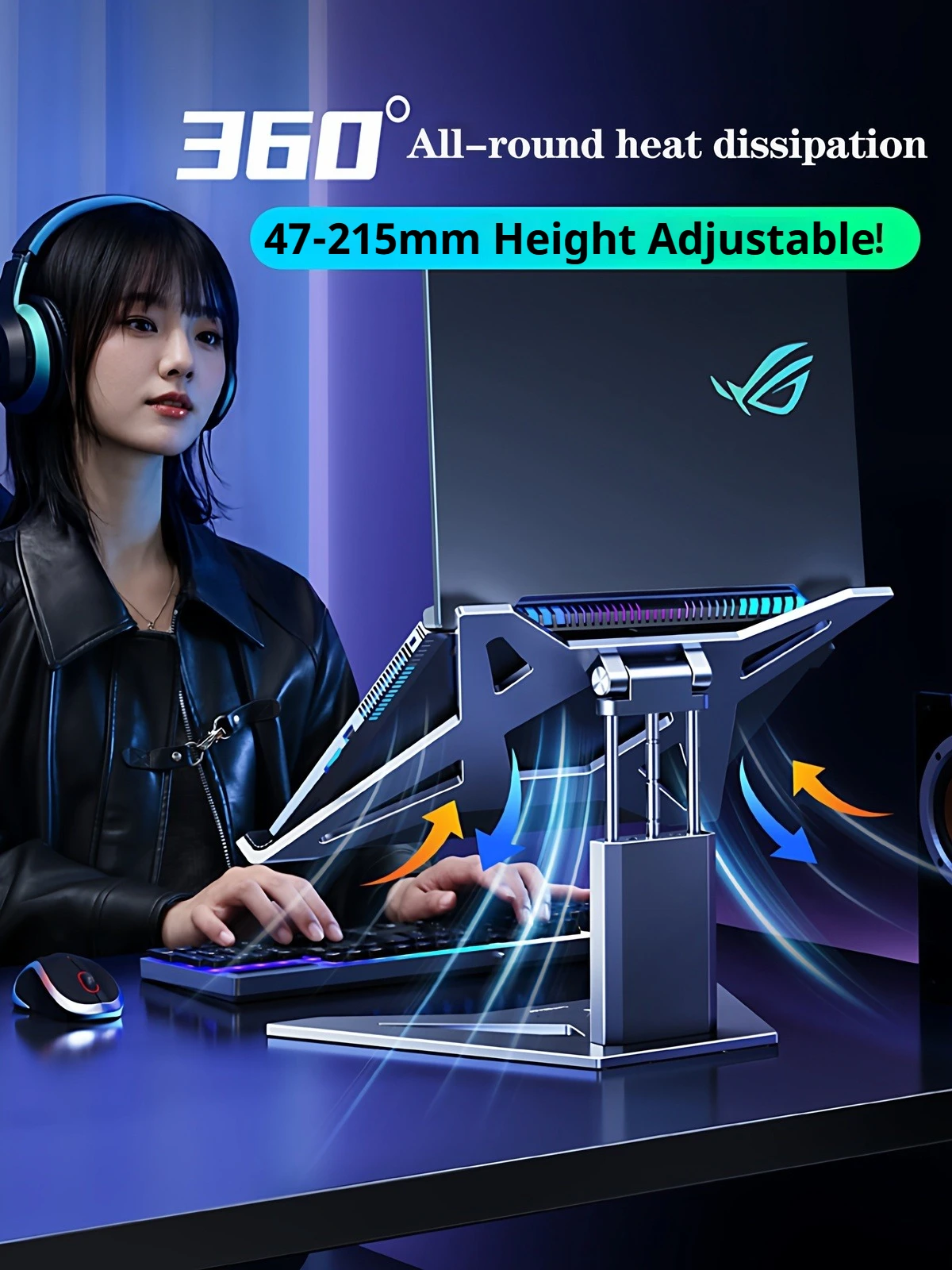 Eary Aluminum Laptop Stand Ergonomic Computer Stand Metal iPad Notebook Riser Compatible with Air Pro Dell HP Lenovo 12-18"Inch