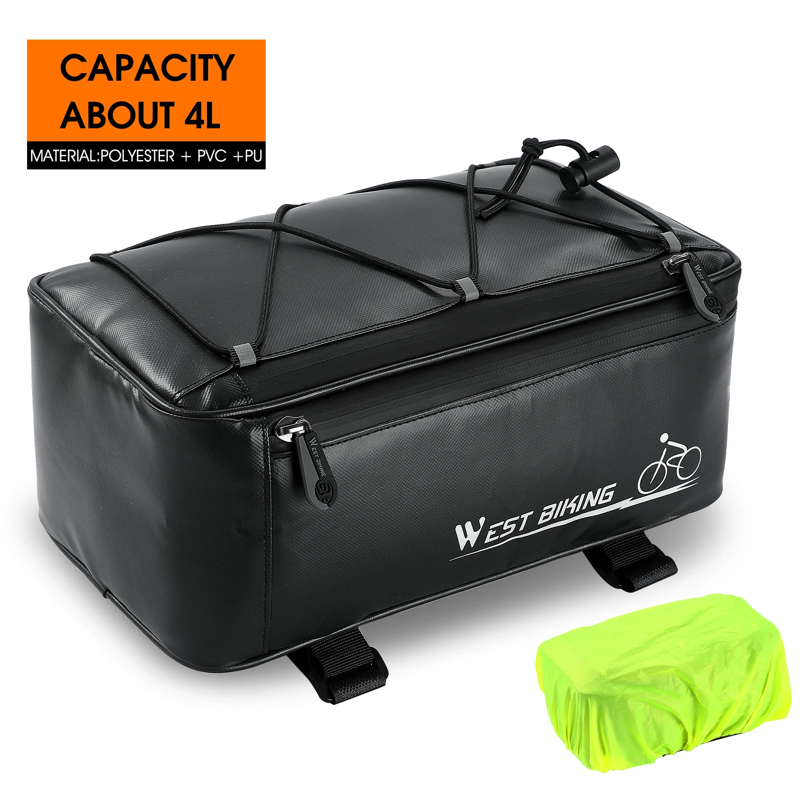 WEST BIKING - sac arrière de cyclisme réfléchissant Portable 1,2 l, sac