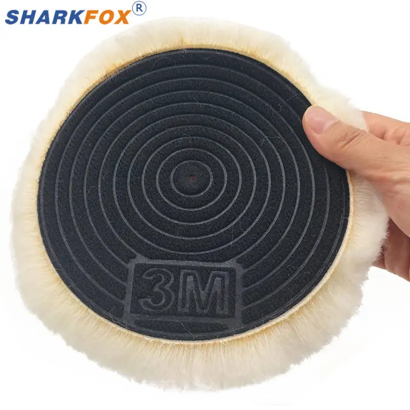 Sharkfox 3" -7" Wool Polishing Pad High Density Lambs Woollen Polish Buffing Pad Car Polisher Buffing Waxing 5