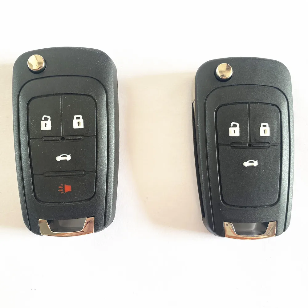2/3/4 Buttons Keyless-Go Folding Remote Key For Chevrolet 433Mhz With Id46 Chip Hu100 Balde (After Market) With Logo