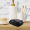 2Pcs Travel Soap Box Sealing Waterproof Seal Buckle Portable Soap Dish Soap Basket Soap Holder for Men Women Home Black 3