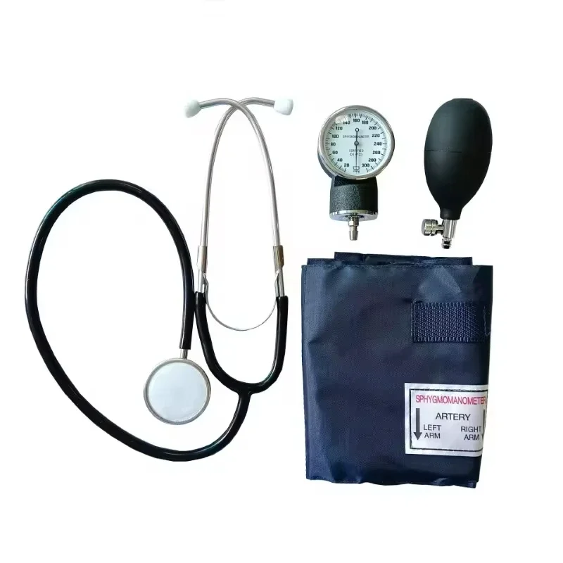 Blood Pressure Monitor Gauge Stethoscope Aneroid Tensiometer Baumanometer Meter Kit Manual Arm Tonometer Car Emergency Kit blood pressure monitor