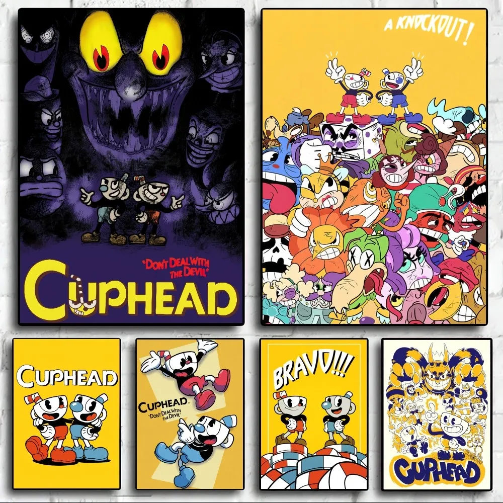 Gioco Carino Cuphead Poster Immagini A Parete Per Soggiorno Autunno Decor