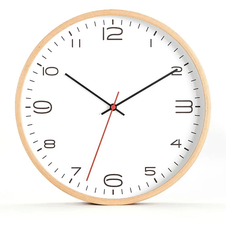 Round Wood Wall Clock Color:K;Sheet Size:14 inch