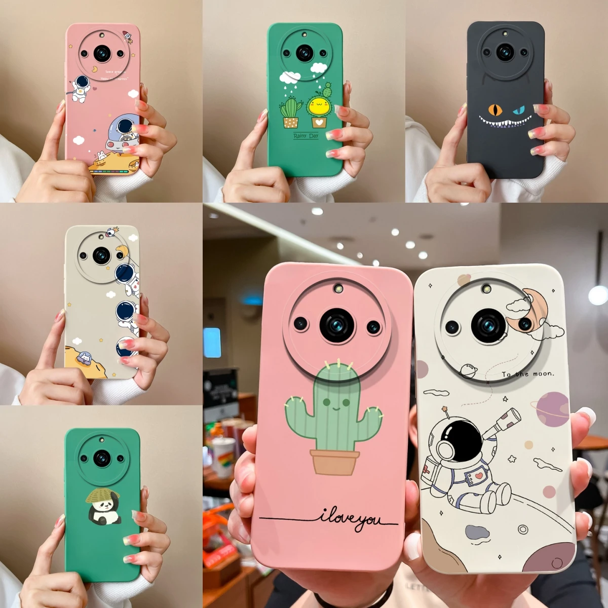Cute Cactus Astronaut Soft Silicone Shockproof Case - Drop-Resistant
