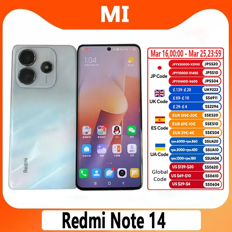Xiaomi Redmi Note 14 5G Smartphone Chinese Version MTK Dimensity