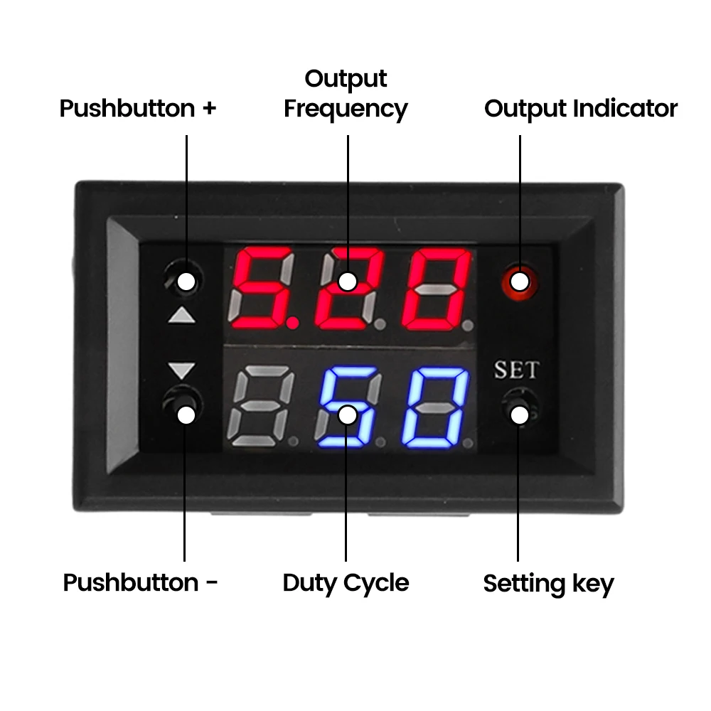 DC 4-30V Single/Dual Signal Generator Digital PWM Pulse Frequency Duty Cycle Adjustable Function Generator Module 1Hz-160KHz 4