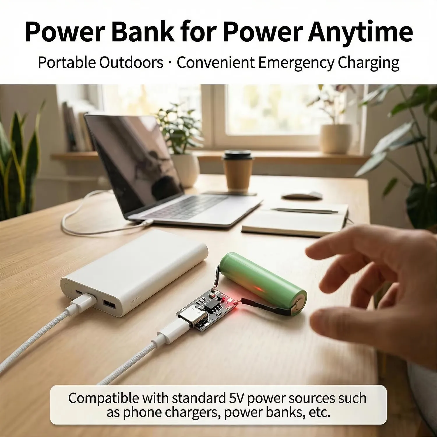 범용 3.7V 리튬 배터리 충전 보드(보호 기능 포함) Type-C USB C 리튬 이온 배터리 충전 보드 과충전 방지 모듈