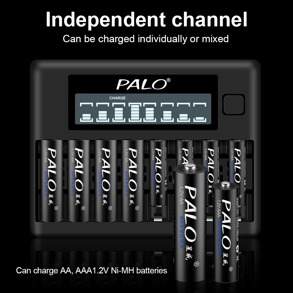 8 Bay LCD Display Fast Smart AAA AA Charger for 1.2V AA AAA 2A 3A Ni-MH NiCd Rechargeable Battery battery charger,fast charger