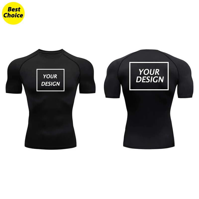 

Мужские компрессионные рубашки с логотипом на заказ, с принтом, с коротким рукавом