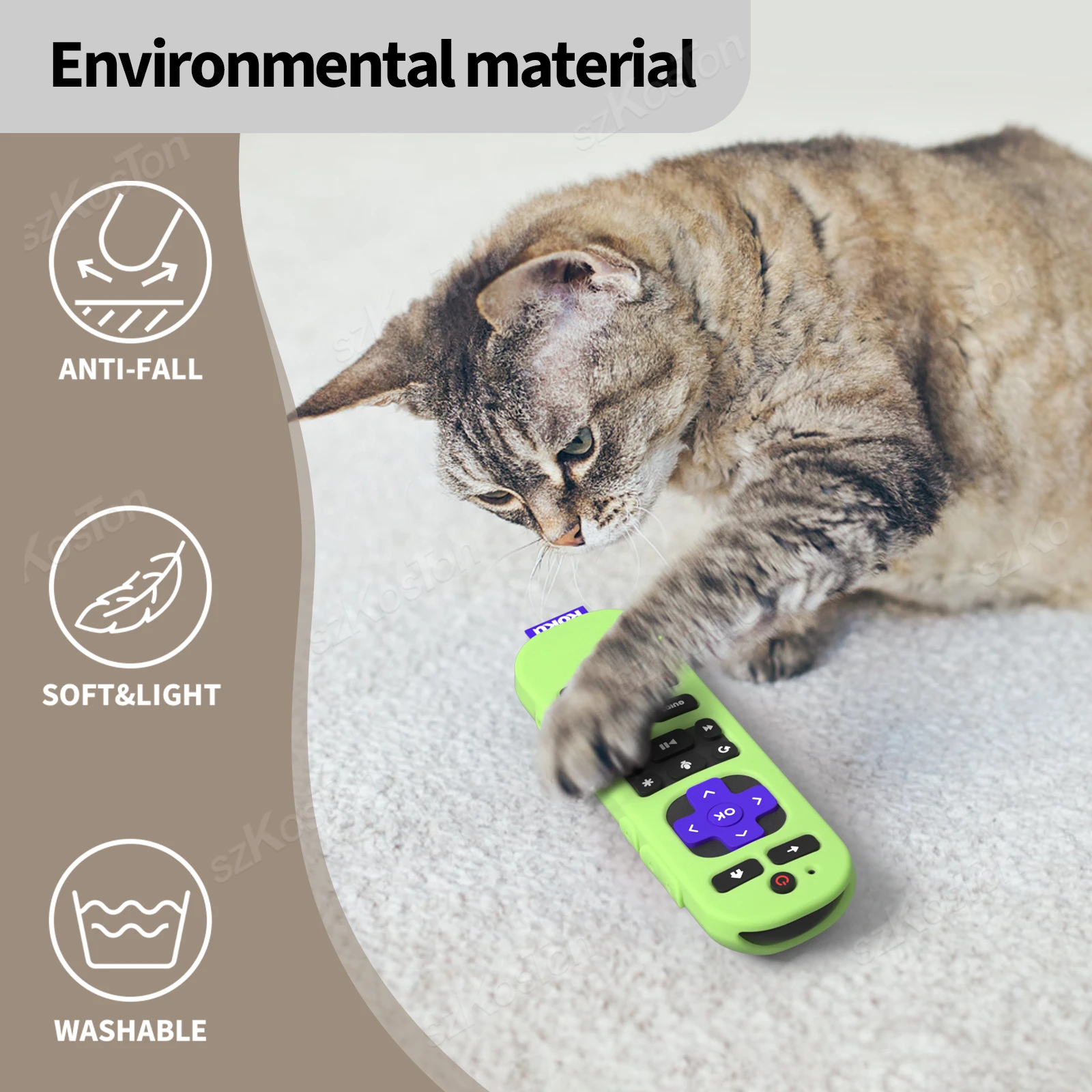 Silicone Case Protective Cover Roku Voice Remote Pro 2nd Edition RCB1R /RCOS1 TV Remote Control Sleeve Protector Dustproof