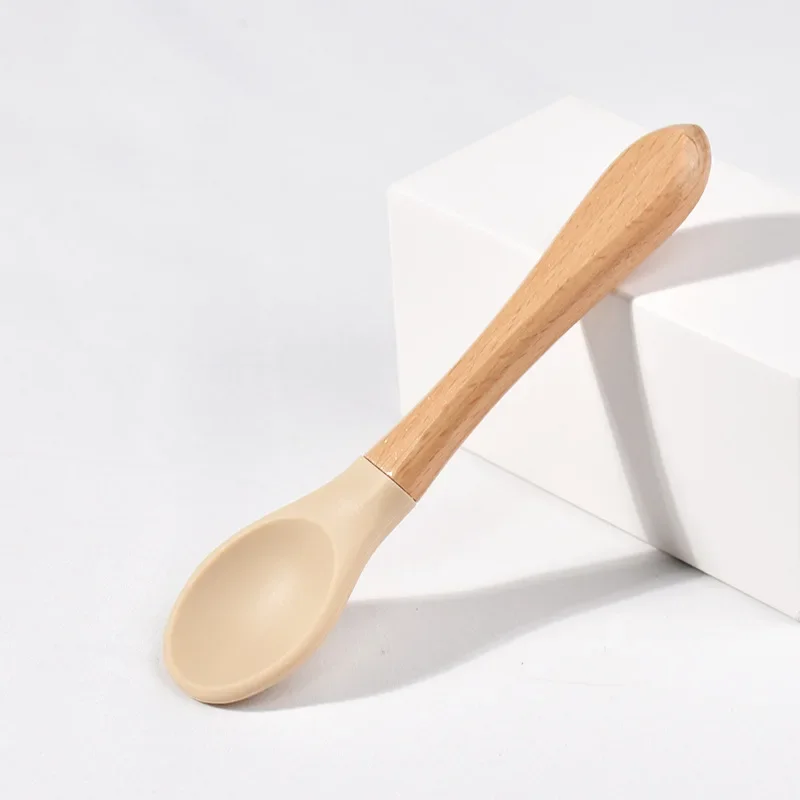 Spoons Baby Feeding Spoon Fork Wooden Handle Spoon Fork Set, Baby Plate Set - 第 17/22 張圖片
