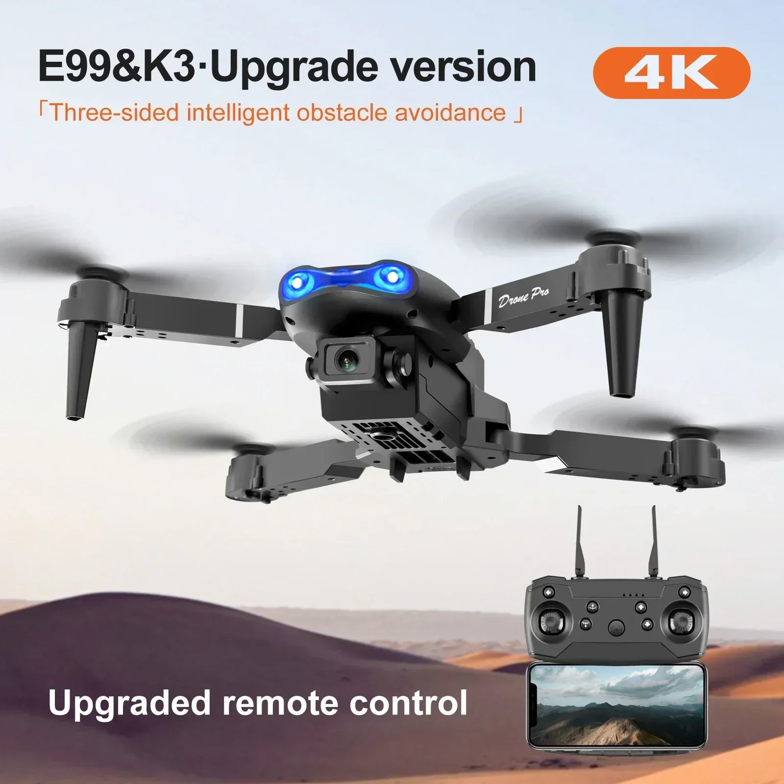 Description Picture 2 of itemNew MINI E99Pro RC Drone 4K Professinal With Wide Angle Dual HD Camera Foldable RC Helicopter 5G WIFI FPV Height Hold Apron Sell