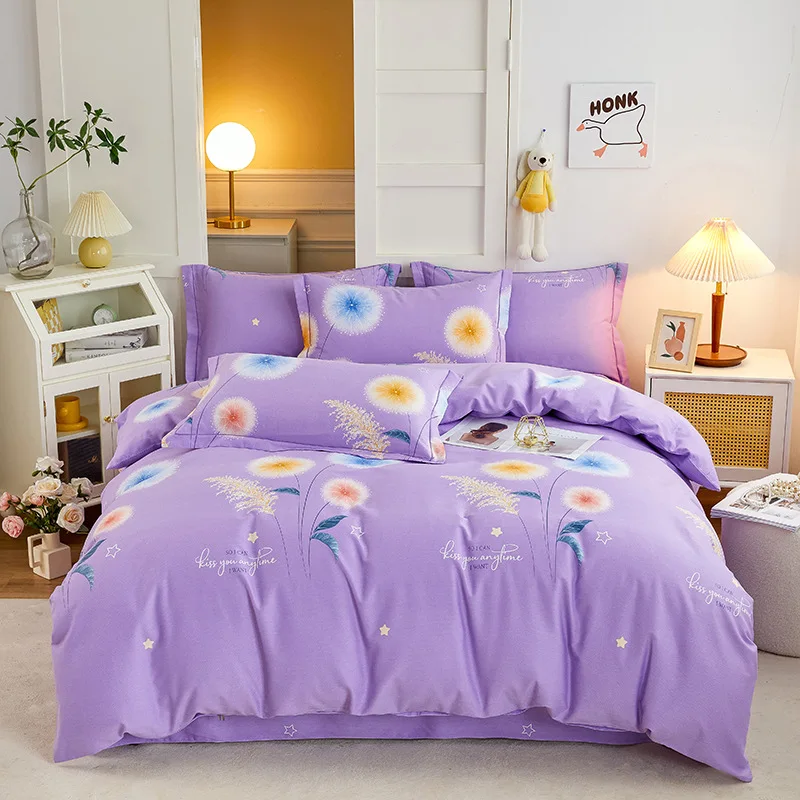 

2023 autumn style pure cotton matte bed sheets, quilts, bedding sets Cotton matte four piece spring