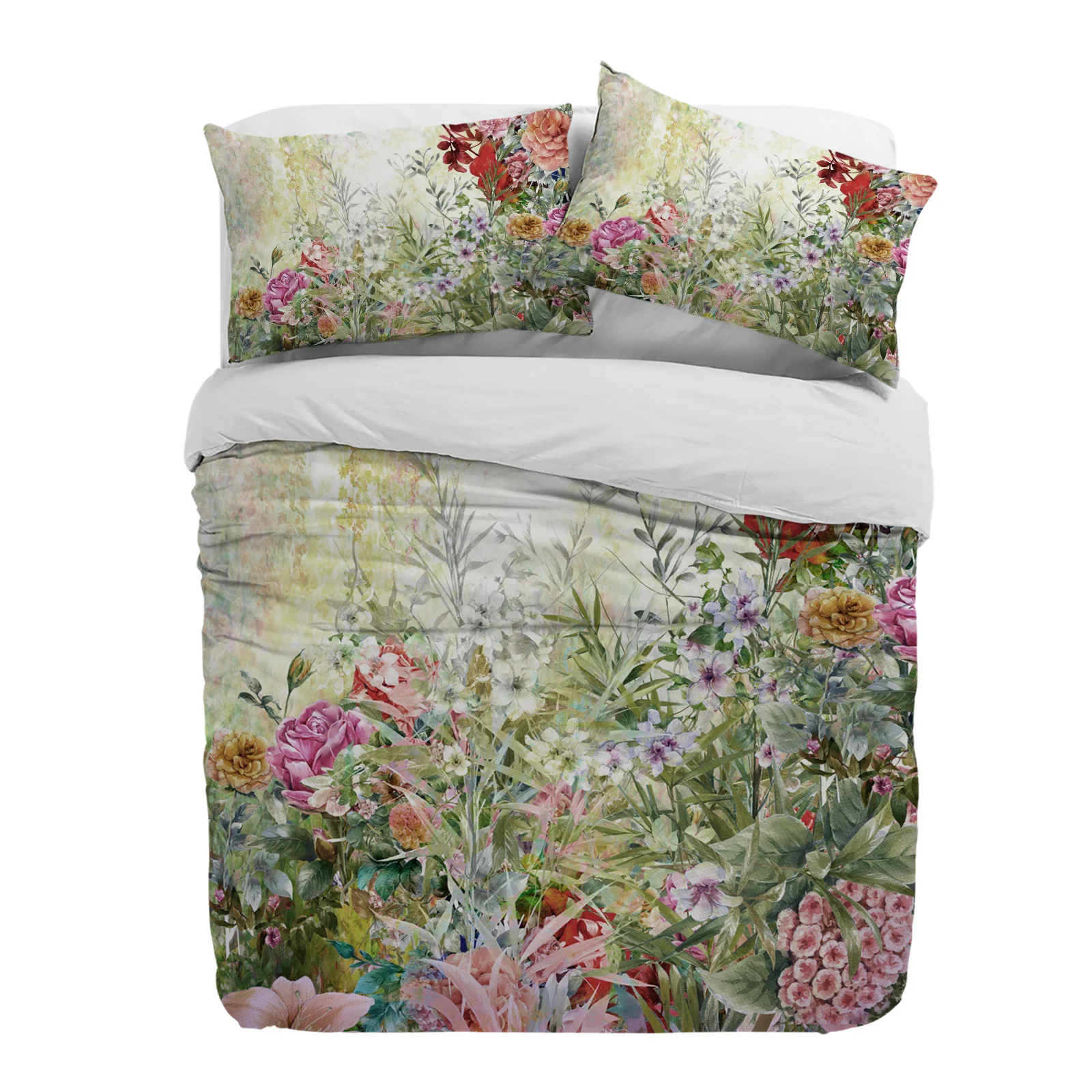 Rose Flower Abstract Duvet CoverPillow Case Custom 3pcs Bedding Set Quilt Cover Double Bed Home Textile